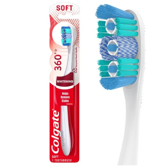 Bundle of 5-Colgate 360 Optic White Whitening Manual Toothbrush - Soft - Picture 1 of 17